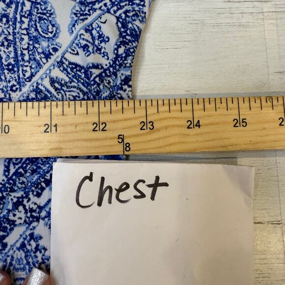 Susan Graver Artisan Large blue White paisley beaded sequin women knit Blouse - Picture 3 of 8